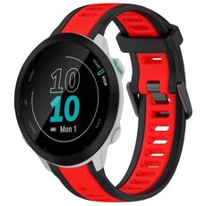 Per cinturino in silicone strutturato bicolore Garmin Forerunner 55 da 20 mm (rosso + nero)