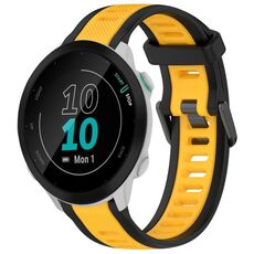 Per cinturino in silicone strutturato bicolore Garmin Forerunner 55 da 20 mm (giallo + nero)