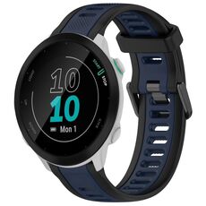 Per cinturino in silicone strutturato bicolore Garmin Forerunner 55 da 20 mm (blu notte + nero)
