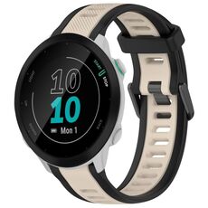 Per cinturino in silicone testurizzato bicolore Garmin Forerunner 55 da 20 mm (Starlight + nero)