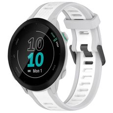 Per cinturino in silicone strutturato bicolore Garmin Forerunner 55 da 20 mm (bianco + grigio)