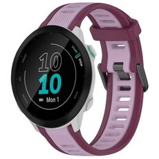Per cinturino per orologio in silicone strutturato bicolore Garmin Forerunner 55 da 20 mm (viola)