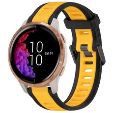 Per cinturino in silicone strutturato bicolore Garmin Venu da 20 mm (giallo + nero)