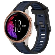 Per cinturino in silicone strutturato bicolore Garmin Venu da 20 mm (blu notte + nero)