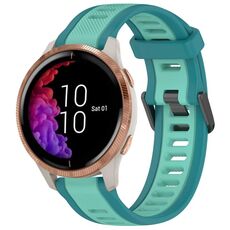 Per cinturino per orologio in silicone testurizzato bicolore Garmin Venu da 20 mm (verde acqua)