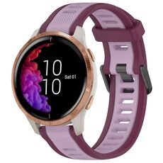 Per cinturino per orologio in silicone testurizzato bicolore Garmin Venu da 20 mm (viola)