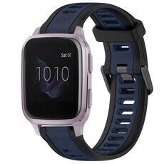 Per cinturino in silicone testurizzato bicolore Garmin Venu SQ da 20 mm (blu notte + nero)