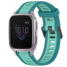 Per cinturino per orologio in silicone testurizzato bicolore Garmin Venu SQ da 20 mm (verde acqua)