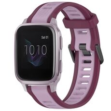 Per cinturino per orologio in silicone testurizzato bicolore Garmin Venu SQ da 20 mm (viola)
