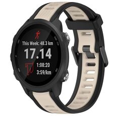 Per Garmin Forerunner 245/245 Music cinturino in silicone strutturato bicolore da 20 mm (Starlight + nero)