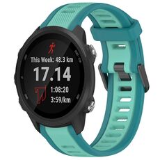 Per Garmin Forerunner 245/245 Music 20mm cinturino in silicone strutturato bicolore (verde acqua)