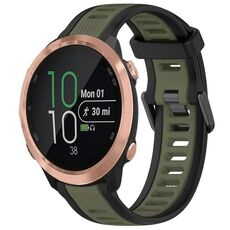 Per Garmin Forerunner 645/645 Music 20mm cinturino in silicone strutturato bicolore (verde + nero)