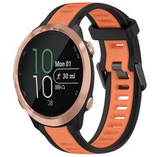 Per Garmin Forerunner 645/645 Music 20mm cinturino in silicone strutturato bicolore (arancione + nero)
