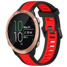 Per Garmin Forerunner 645/645 Music 20mm cinturino in silicone strutturato bicolore (rosso + nero)