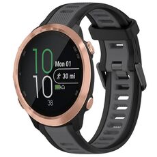 Per Garmin Forerunner 645/645 Music 20mm cinturino in silicone strutturato bicolore (grigio + nero)