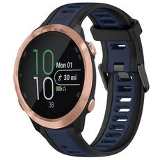 Per Garmin Forerunner 645/645 Music 20mm cinturino in silicone strutturato bicolore (blu notte + nero)