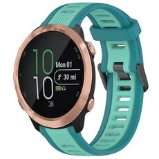 Cinturino per orologio in silicone strutturato bicolore da 20 mm per Garmin Forerunner 645/645 Music (verde acqua)