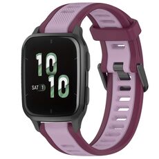 Per cinturino per orologio in silicone testurizzato bicolore Garmin Forerunner Sq2 / Sq2 Music da 20 mm (viola)