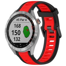 Per cinturino in silicone strutturato bicolore Garmin Approach S40 da 20 mm (rosso + nero)