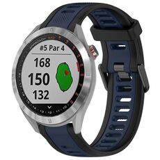Per cinturino in silicone strutturato bicolore Garmin Approach S40 da 20 mm (blu notte + nero)