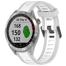 Per cinturino in silicone strutturato bicolore Garmin Approach S40 da 20 mm (bianco + grigio)