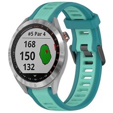 Per cinturino per orologio in silicone testurizzato bicolore Garmin Approach S40 da 20 mm (verde acqua)