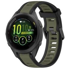 Per cinturino in silicone strutturato bicolore Garmin Forerunner 265S 18 mm (verde + nero)