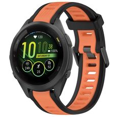 Per cinturino in silicone strutturato bicolore Garmin Forerunner 265S 18 mm (arancione + nero)
