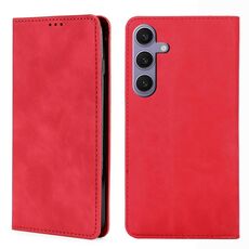 Custodia magnetica in pelle per Samsung Galaxy S24+ 5G Skin Feel (rossa)