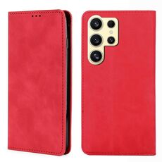 Custodia per telefono in pelle magnetica Skin Feel per Samsung Galaxy S24 Ultra 5G (rossa)