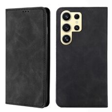 Custodia per telefono in pelle magnetica Skin Feel per Samsung Galaxy S24 Ultra 5G (nera)
