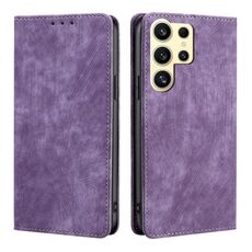 Per Samsung Galaxy S24 Ultra 5G RFID Custodia antifurto in pelle magnetica per telefono (viola)