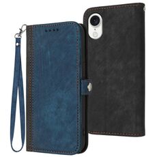 Per iPhone SE 2024 Custodia per cellulare in pelle con doppia fibbia laterale e cinturino a mano (Royal)