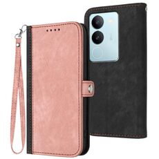Per vivo V29 5G Global/V29 Pro Custodia per cellulare in pelle con fibbia laterale doppia piega (rosa)