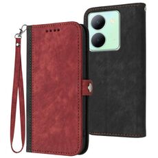 Per vivo Y36 5G Global/Y36 4G Global Custodia per cellulare in pelle con fibbia laterale doppia piegatura (Rosso)