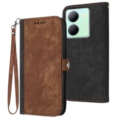 Per vivo Y27 5G/Y36 4G Custodia per cellulare in pelle con fibbia laterale doppia piegatura globale (marrone)