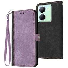 Per vivo Y27 5G/Y36 4G Global Side Buckle Doppia Piega Cinturino in pelle Custodia per cellulare (Viola)