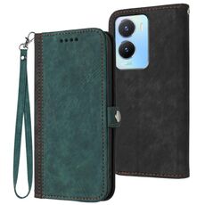Per vivo Y02s 4G Global Side Buckle Doppia Piega Cinturino in pelle Custodia per cellulare (Verde scuro)