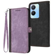 Per vivo Y02s 4G Global Side Buckle Doppia Piega Cinturino in pelle Custodia per cellulare (Viola)