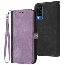 Per vivo Y53s 4G/Y51a/Y33 4G Custodia per cellulare in pelle con fibbia laterale doppia piega (viola)
