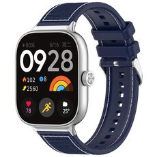 Per Xiaomi Mi Band 8 Pro / Redmi Watch 4 Cinturino per orologio in silicone intrecciato in nylon con fibbia ordinaria (blu notte)