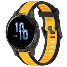 Per cinturino in silicone strutturato bicolore Garmin Venu 2S 18mm (giallo + nero)