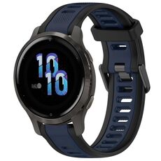 Per cinturino in silicone strutturato bicolore Garmin Venu 2S 18 mm (blu notte + nero)