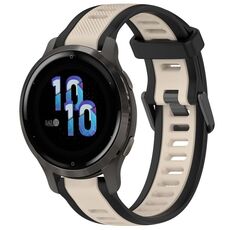 Per cinturino in silicone testurizzato bicolore Garmin Venu 2S 18 mm (Starlight + nero)