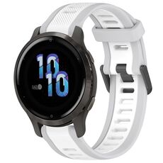 Per cinturino in silicone testurizzato bicolore Garmin Venu 2S 18mm (bianco + grigio)