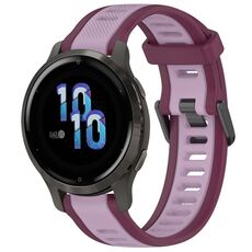 Per cinturino per orologio in silicone testurizzato bicolore Garmin Venu 2S 18 mm (viola)