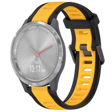 Per cinturino in silicone strutturato bicolore Garmin Vivomove 3S 18mm (giallo + nero)