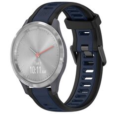 Per cinturino in silicone strutturato bicolore Garmin Vivomove 3S 18mm (blu notte + nero)