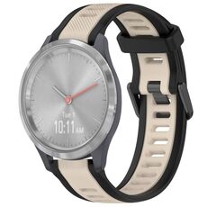 Per cinturino in silicone testurizzato bicolore Garmin Vivomove 3S 18mm (Starlight + nero)