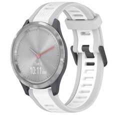 Per cinturino in silicone strutturato bicolore Garmin Vivomove 3S 18mm (bianco + grigio)